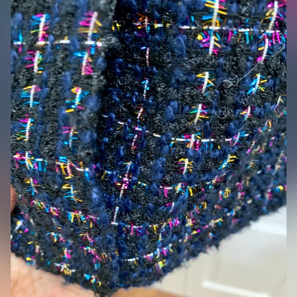 NWOT House of Harlow Double Breasted Button Blue Tweed Blazer Jacket Sz. Small - Picture 14 of 16